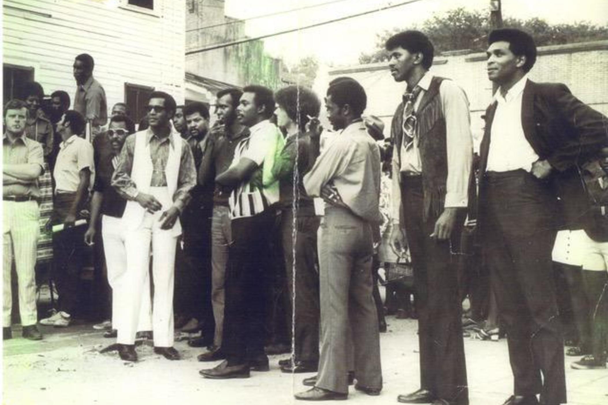 Members of the “Committee of Ten,” a group of Black civil rights activists in Augusta. This photo was taken a week before the riot. Pictured from left to right: Bill Berry, Rosa Clemons, Robert "Flash" Gordon, Leon Larue, Leon Austin, Grady Abrams, John Young, John Brown, Theodore "Teddy" Bowman, and R.L. Oliver.