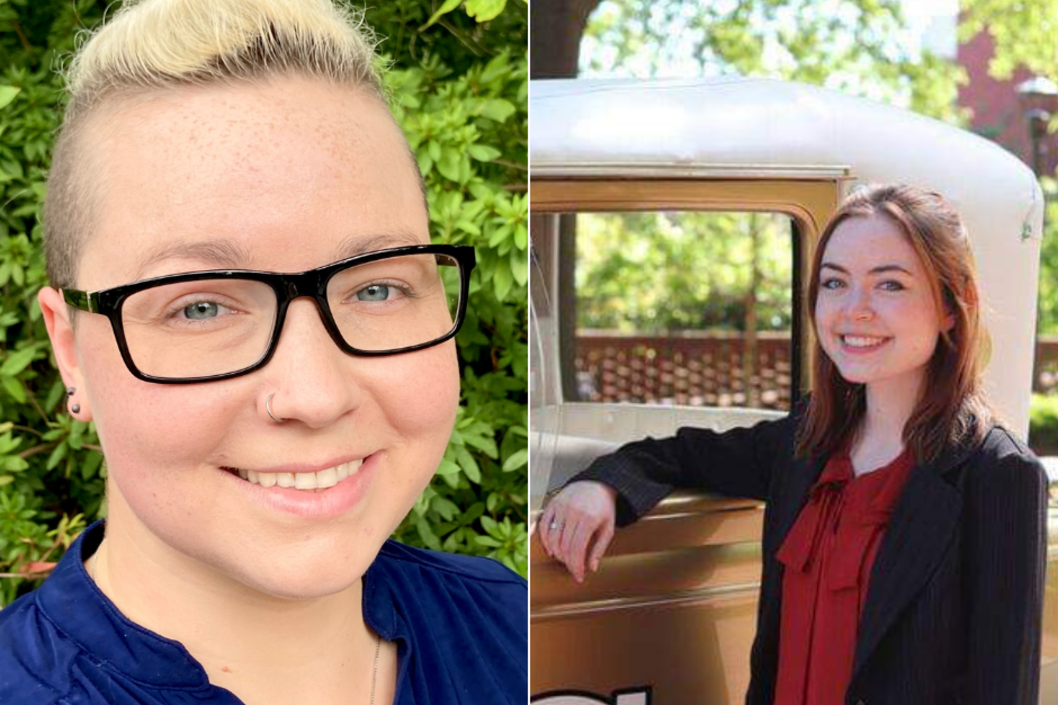 Georgia Tech students Michelle Babcock (left) and Rachel Mohr (right) recently won a contest with their work in fighting climate change.