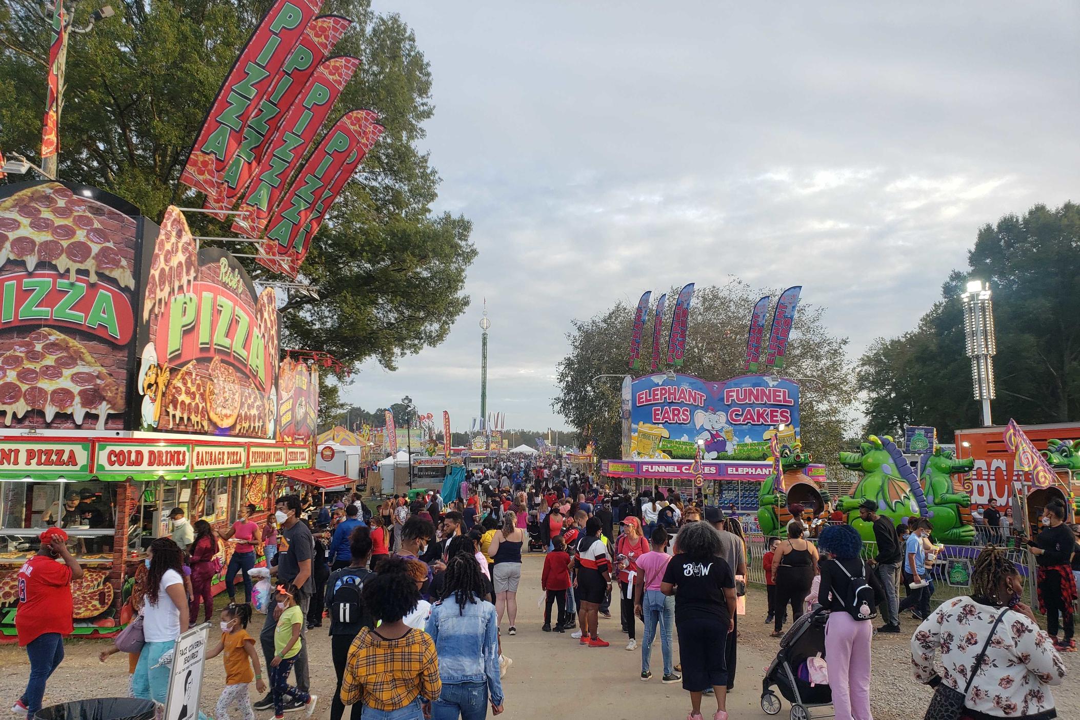 Crowds attend the 2020 Georgia State Fair at the Atlanta Motor Speedway.