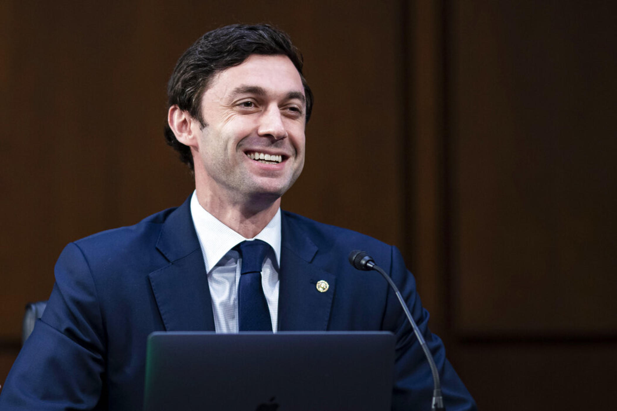 Sen. Jon Ossoff, D-Ga., speaks before the Senate Judiciary Committee, Feb. 22, 2021 on Capitol Hill in Washington. 