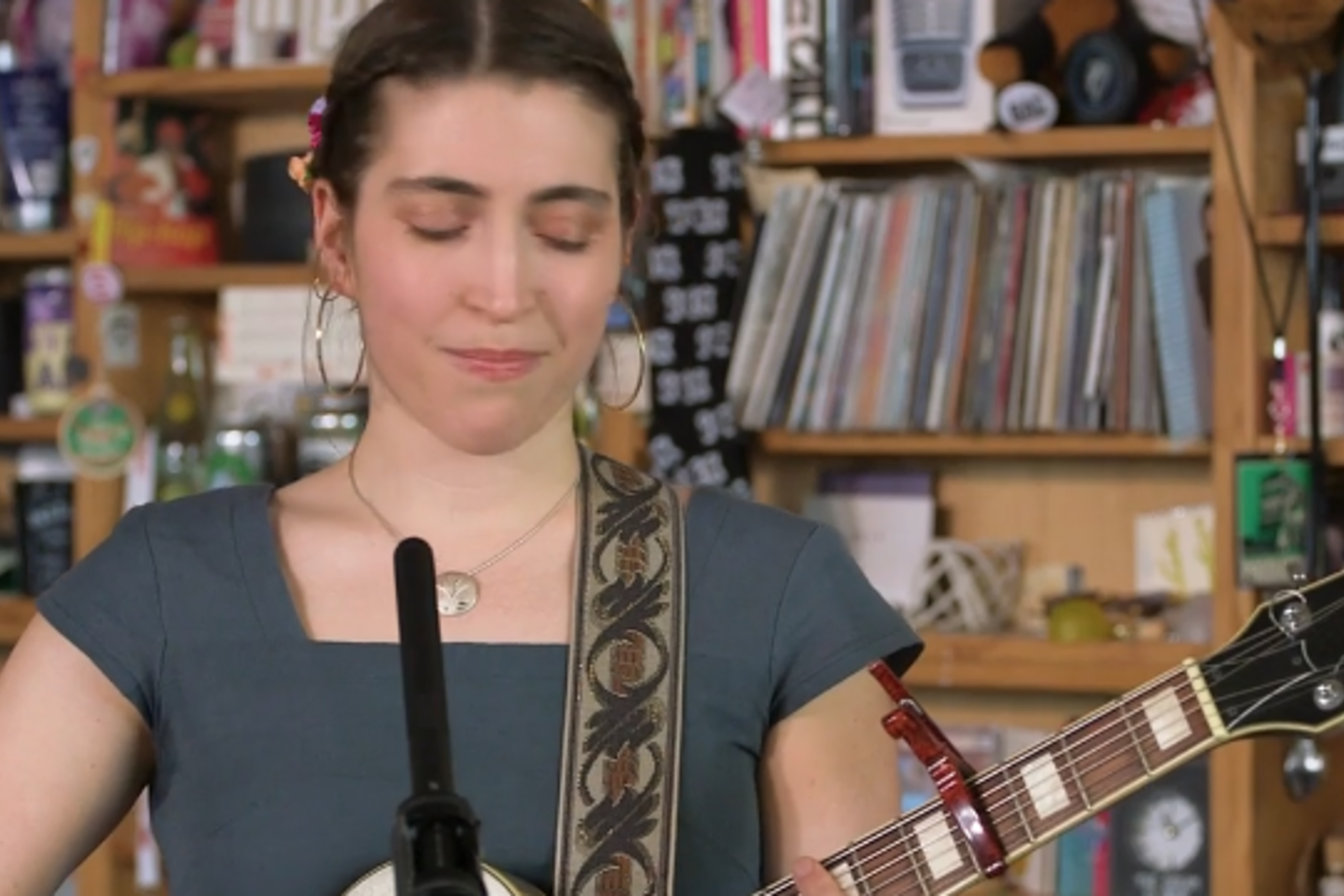 Alisa Amador performs for the NPR "Tiny Desk" performance series.