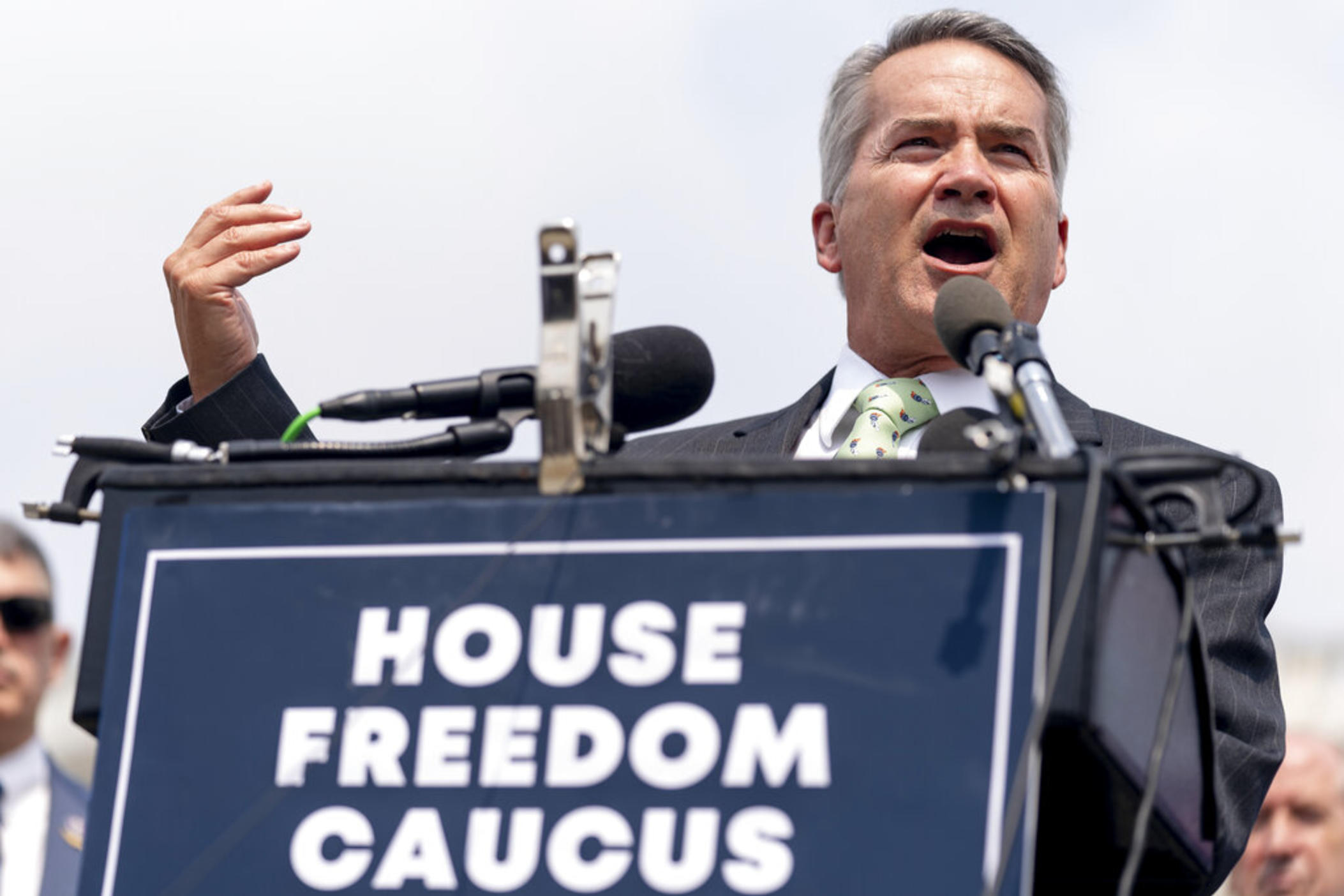 Rep. Jody Hice, R-Ga., speaks at a news conference held by members of the House Freedom Caucus on Capitol Hill in Washington on July 29, 2021. Hice has been subpoenaed to testify before a special grand jury that is investigating whether former President Donald Trump and others illegally tried to interfere in the 2020 election in Georgia. The subpoena orders him to appear before the special grand jury in Atlanta on Tuesday, July 19, 2022, his lawyer said in a court filing.