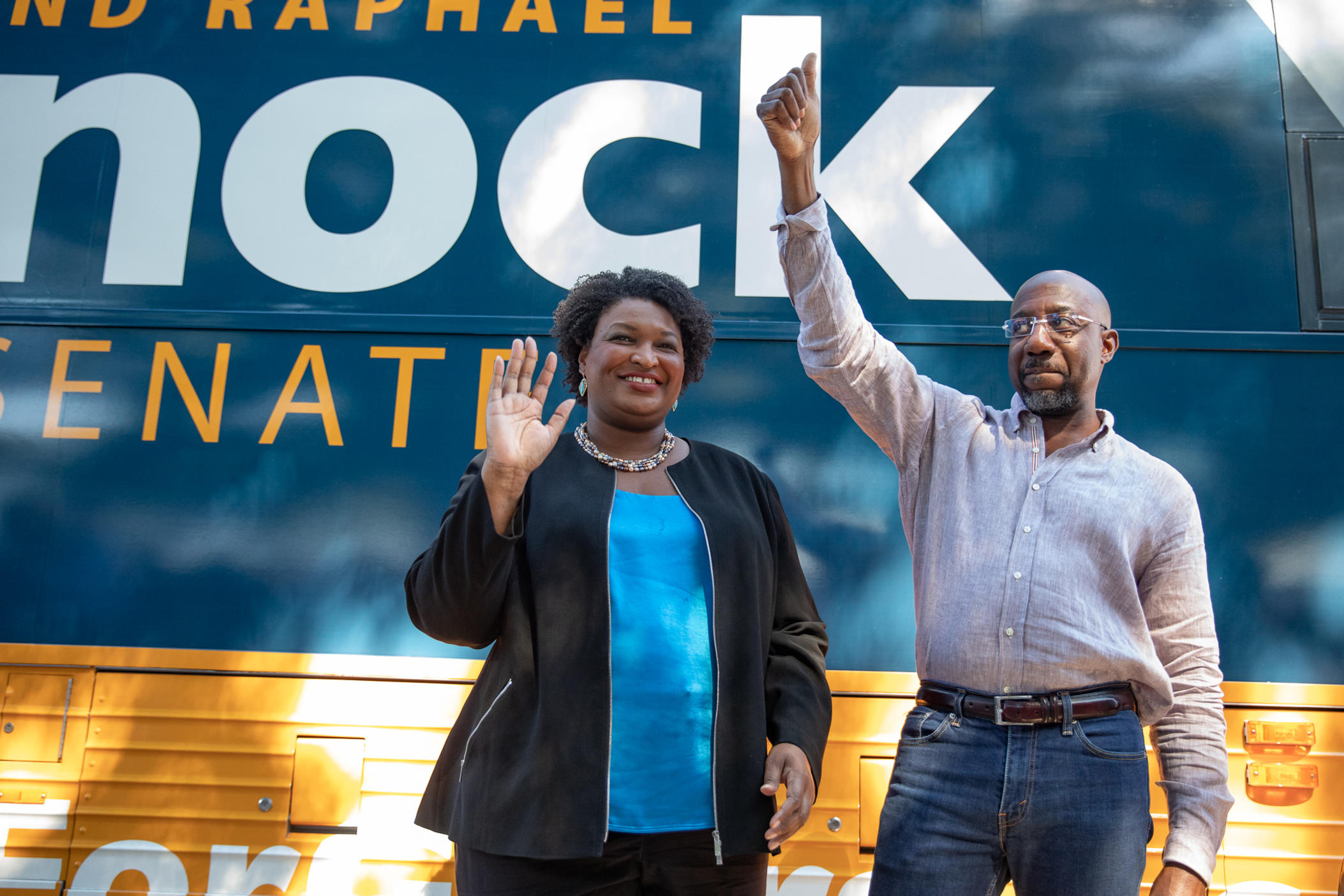 Stacey Abrams and U.S. Sen. Raphael Warnock