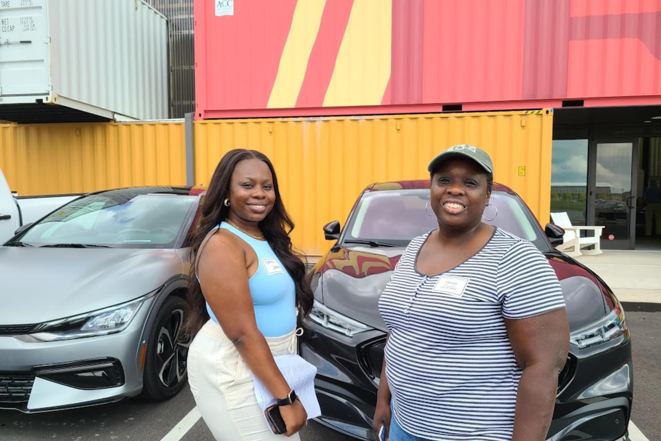 Bettina Johnson and her mom Ginola Johnson at the Clean Energy Roadshow in Lafayette, Georgia August 18, 2022.