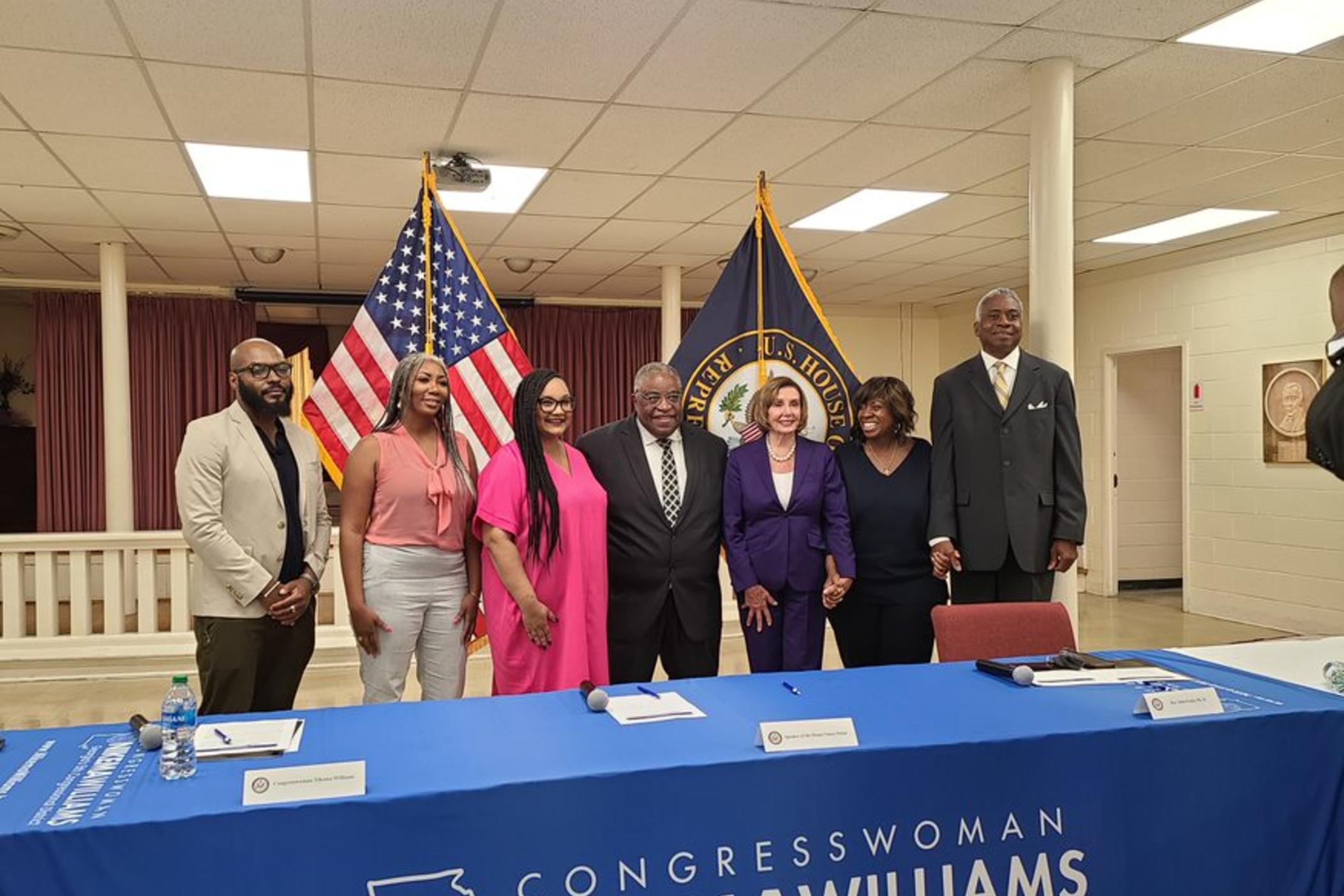 Congresswoman Nikema Williams and House Speaker Nancy Pelosi held a roundtable conversation with leaders from Atlanta’s Sweet Auburn neighborhood Sept. 1, 2022. 
