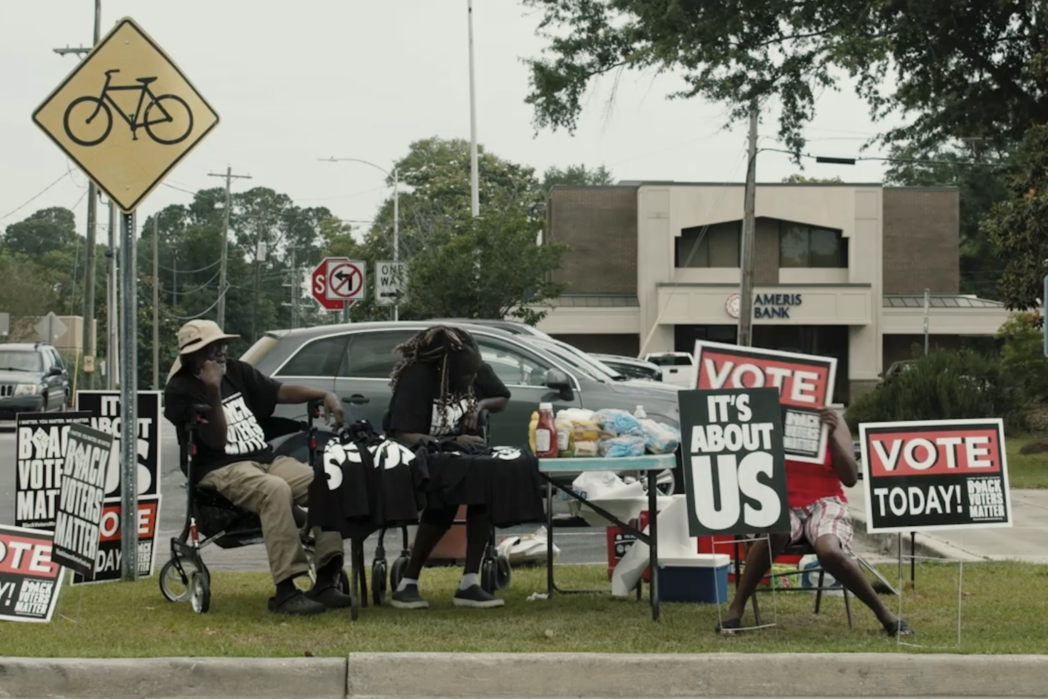 Douglas City Commissioner Olivia Coley-Pearson (center) holds a voting rights demonstration in Coffee County, Ga.