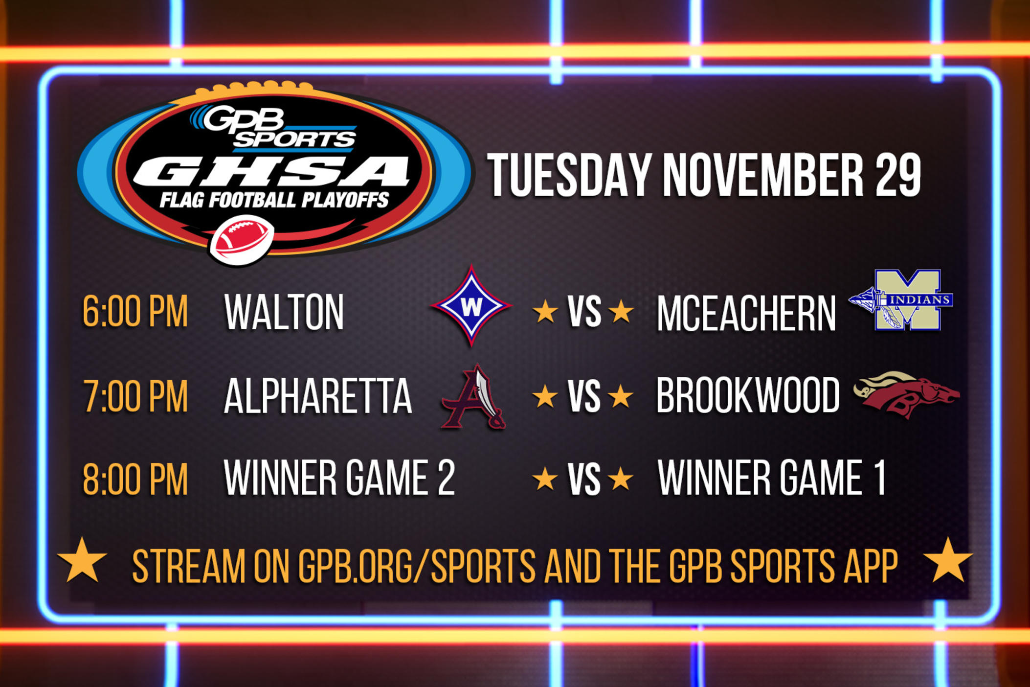 GPB Sports Features Class 7A Flag Football Playoff Tripleheader