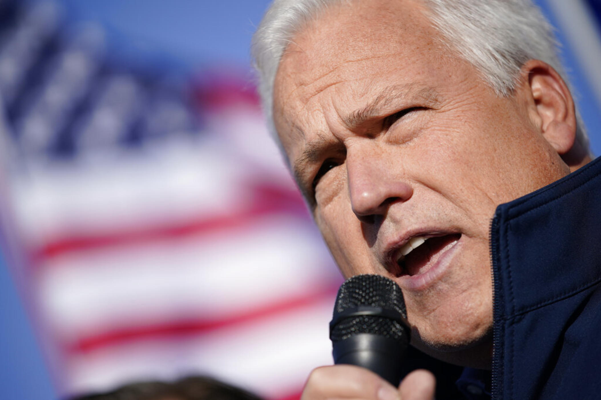 Matt Schlapp, chairman of the American Conservative Union, speaks during a news conference outside of the Clark County Election Department, Nov. 8, 2020, in North Las Vegas.