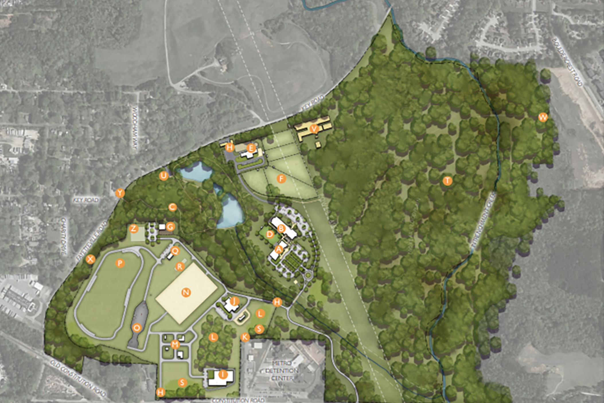 A map from the Atlanta Police Foundation website shows the proposed development bordered by Key Road in Southeast Atlanta as displayed on Feb. 1, 2023.