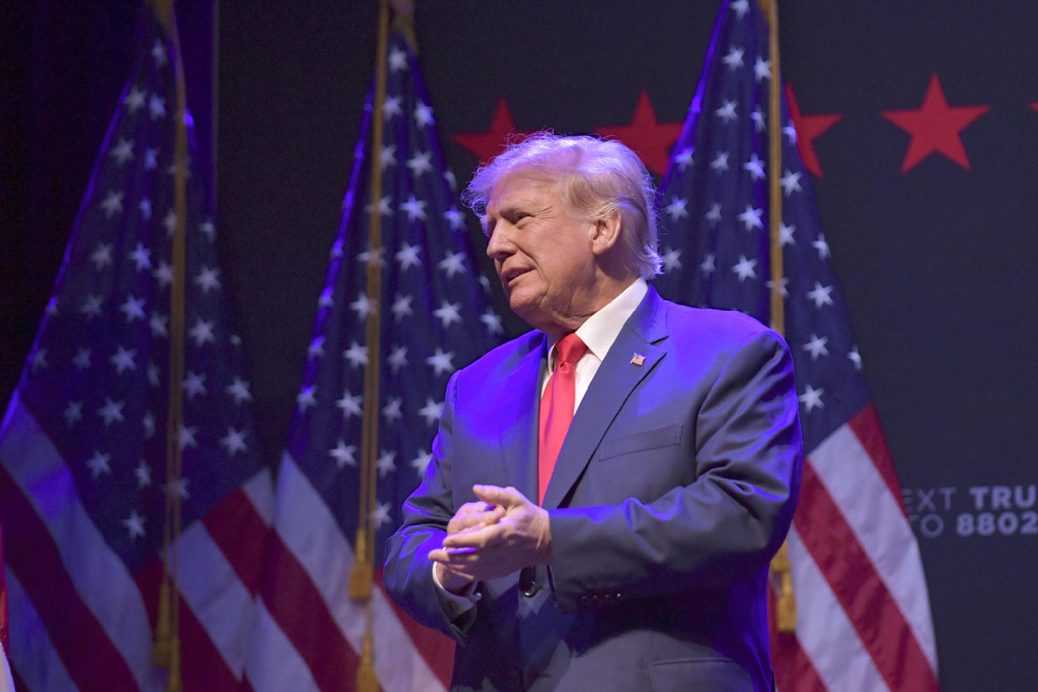 Former President Donald Trump speaks at a campaign event Monday, March 13, 2023, in Davenport, Iowa.