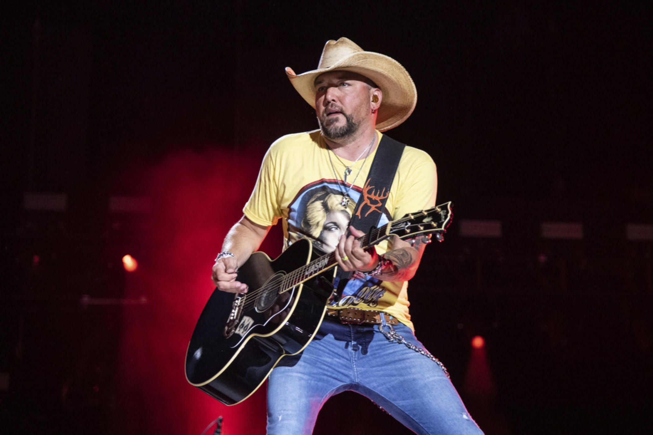 Jason Aldean performs during CMA Fest 2022 in Nashville, Tenn., on June 9, 2022. Country Music Television removed Aldean's music video for the newly released single “Try That in a Small Town."