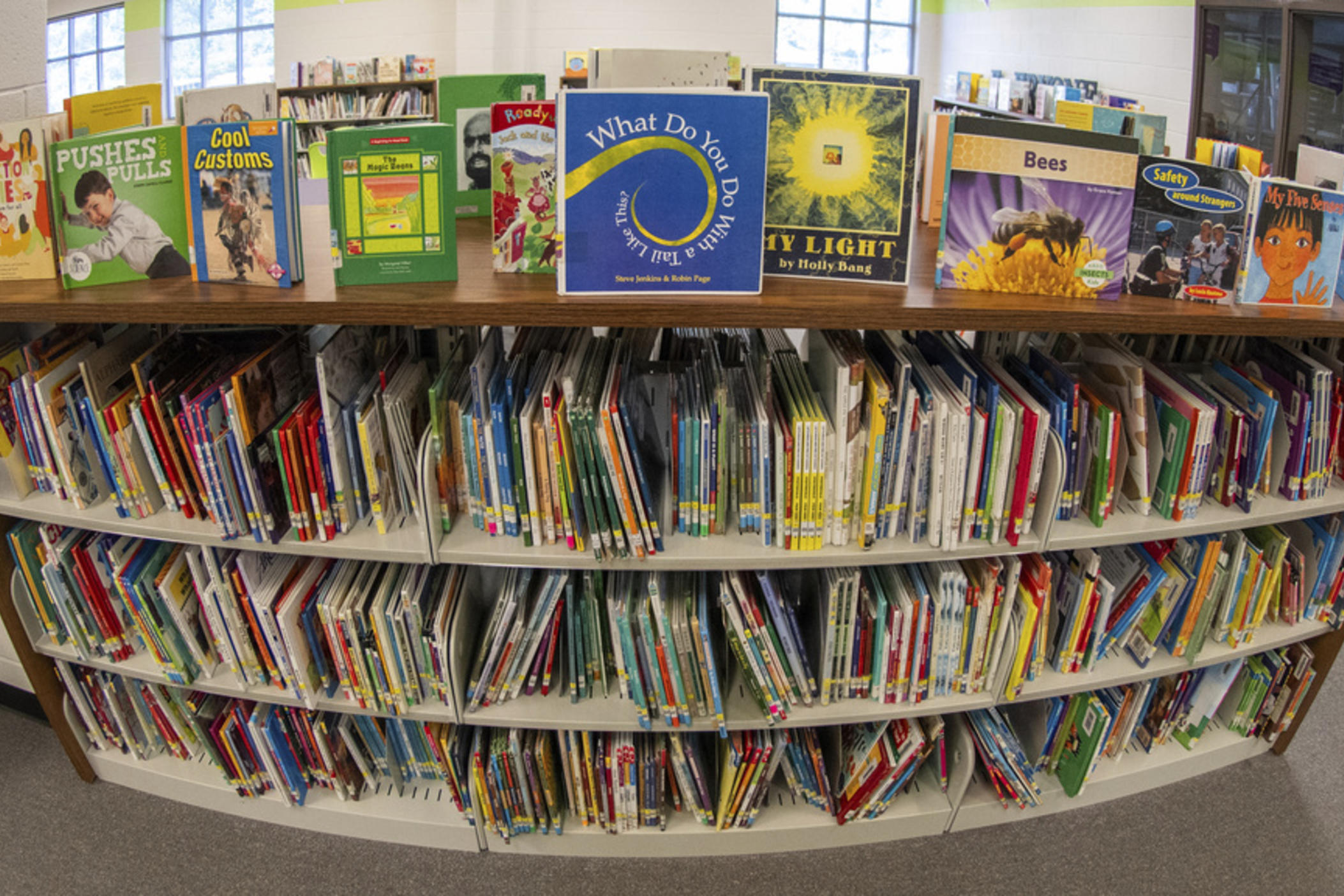 Books sit on shelves in an elementary school library in suburban Atlanta on Friday, 18, 2023. Although not new, book challenges have surged in public schools since 2020, part of a broader backlash to what kids read and discuss in school.