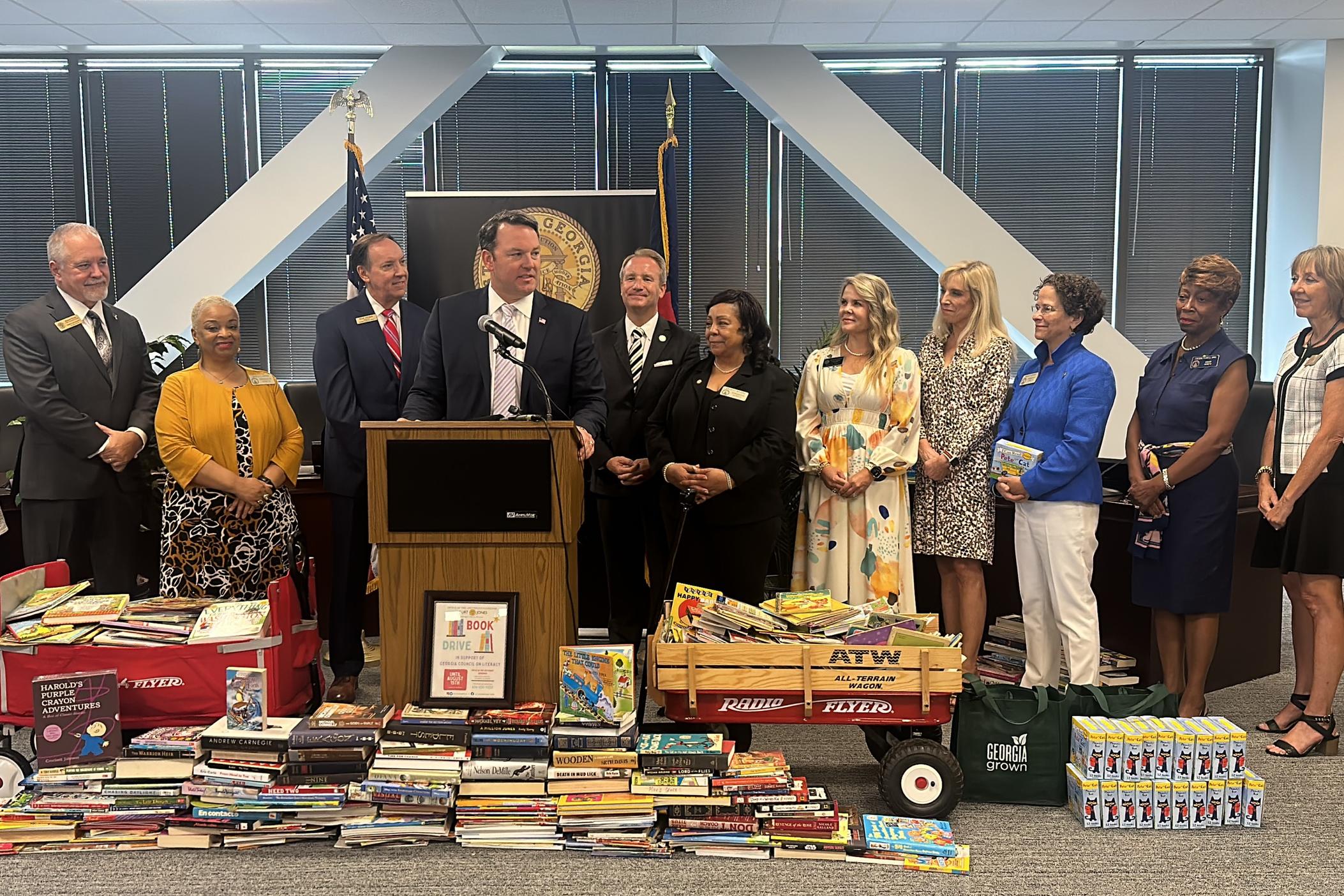 Georgia Lt. Gov. Burt Jones joined the DeKalb and Fulton County Legislative Delegations for a Constituent Services Day across from the state Capitol in the Sloppy Floyd Building on August 17, 2023..  