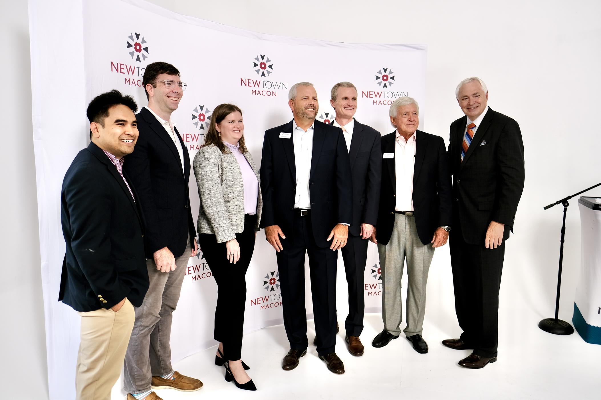 Representatives from Cadence Bank and NewTown Macon announce a new investment to Macon community members at a press conference on Thursday, August 3, 2023. 