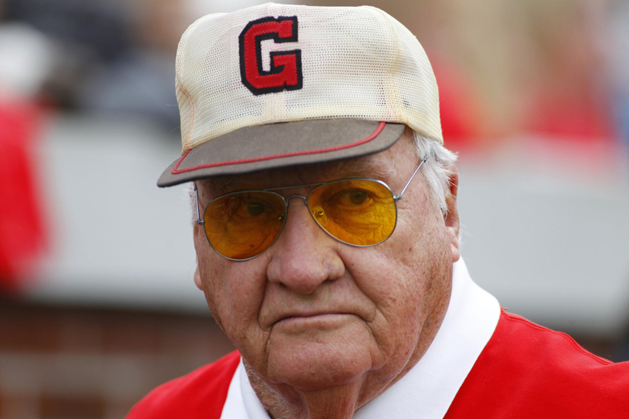 Sonny Seiler looks on from the sideline during the second half of an NCAA college football game against Georgia Tech, Nov. 28, 2015, in Atlanta. Seiler, an attorney who owned the University of Georgia's famed line of “Uga” bulldog mascots and served as lead defense counsel in a notorious case that was chronicled in “Midnight in the Garden of Good and Evil,” died Monday, Aug. 28, 2023, in his hometown of Savannah, Ga. He was 90. 