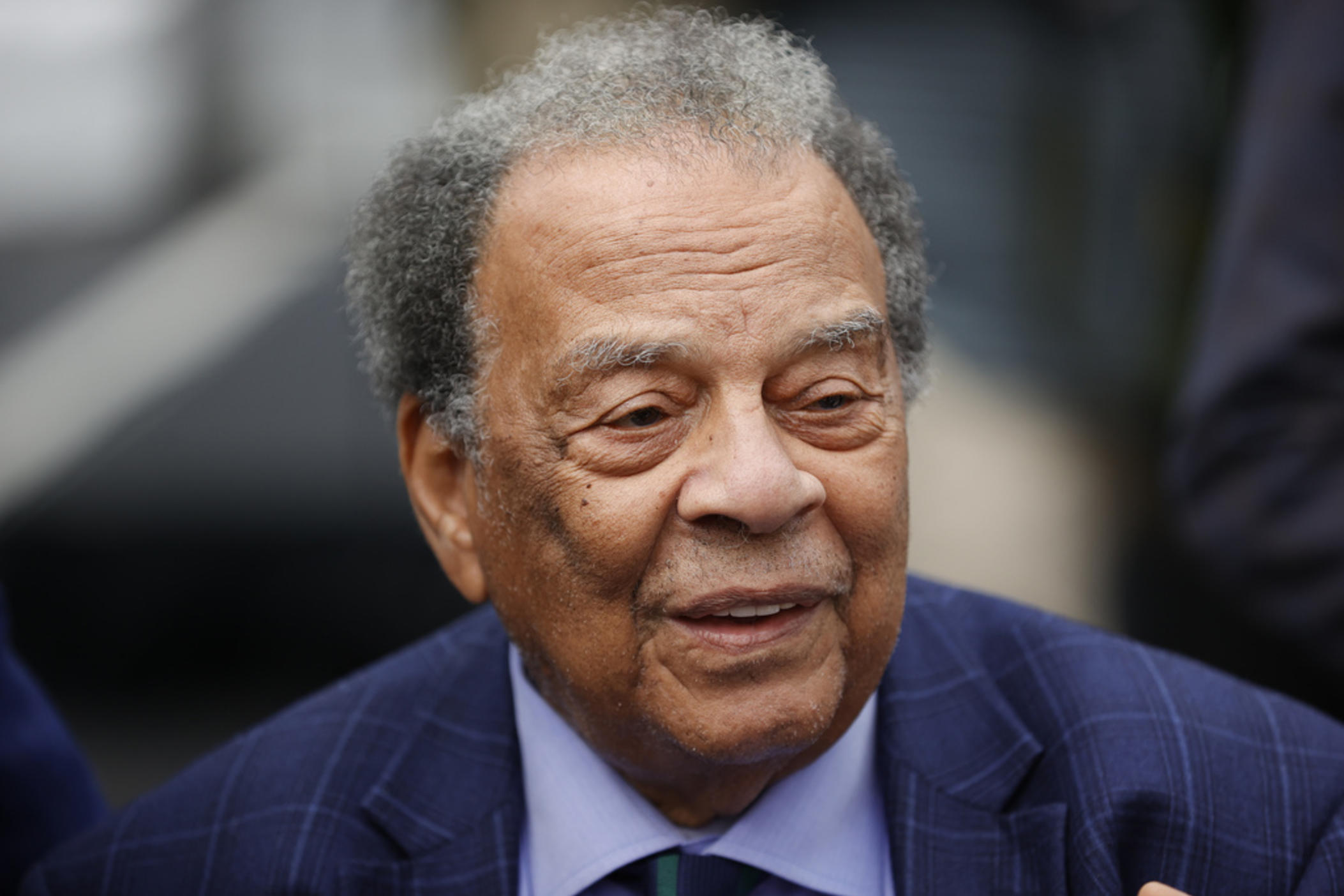 Andrew Young, former UN Ambassador, attends a ceremony honoring former President Jimmy Carter and Jimmy Carter Blvd. on Tuesday, May 23, 2023, in Norcross, Ga. 