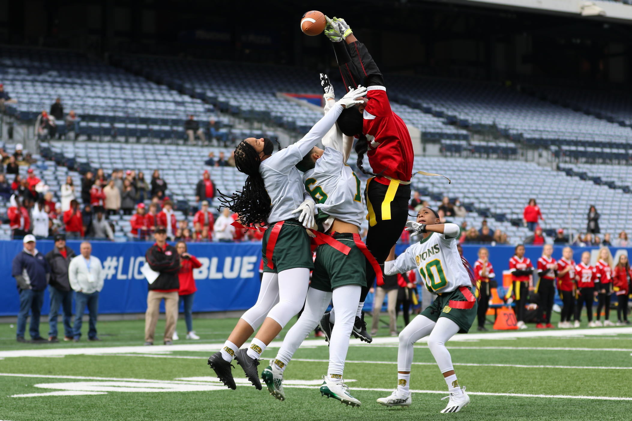 The Dodge County Indians & Lithia Springs Lions face off in the Division 2, Class 5/6A Flag Football Championship game.