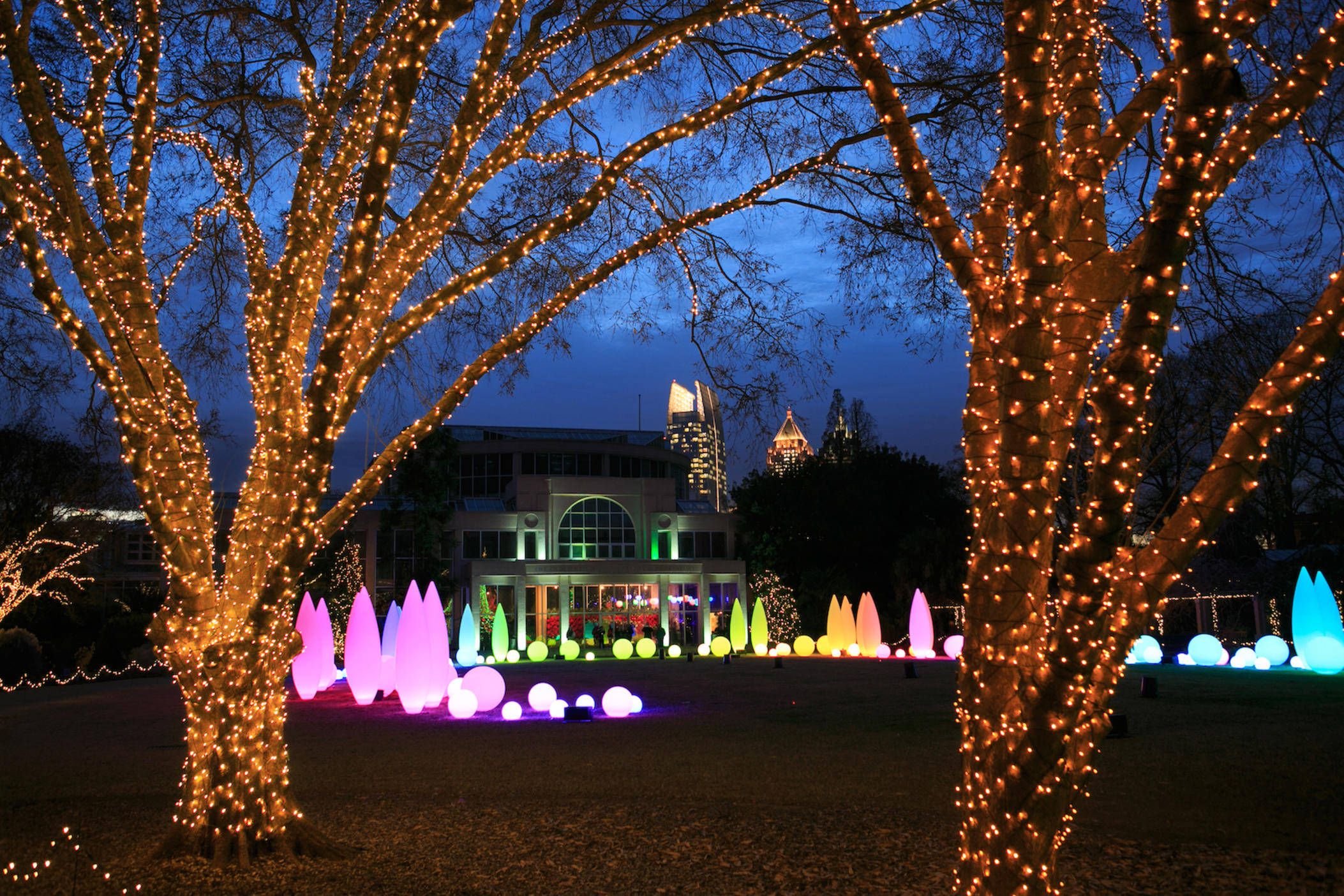 The Atlanta Botanical Garden's holiday display is in its 13th year, welcoming families to explore 20 acres of lights.