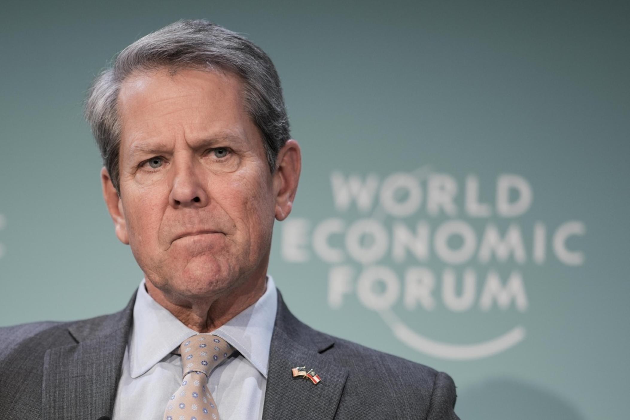 Georgia Gov. Brian Kemp during the annual meeting of the World Economic Forum in Davos, Switzerland, Thursday, Jan. 18, 2024. The annual meeting of the World Economic Forum is taking place in Davos from Jan. 15 until Jan. 19, 2024. 