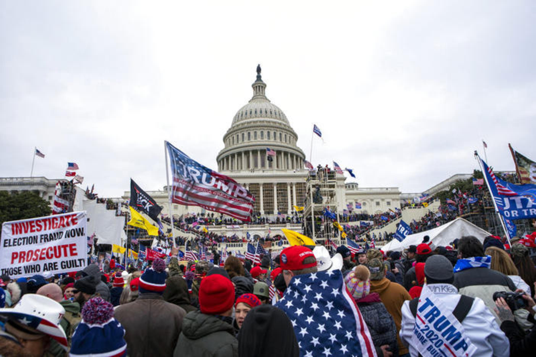 Rioters loyal to President Donald Trump rally at the U.S. Capitol in Washington on Jan. 6, 2021. 