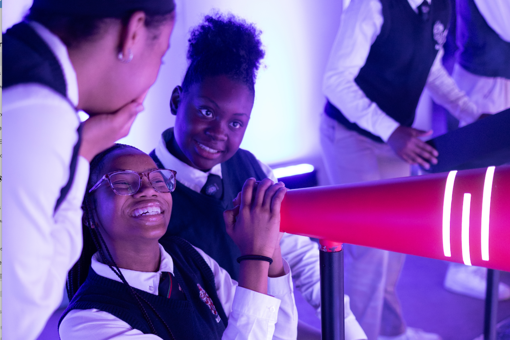 Children interact in the Voices of Power zone at UNICEF USA's and Moment Factory's Heart Strings exhibit in Atlanta.