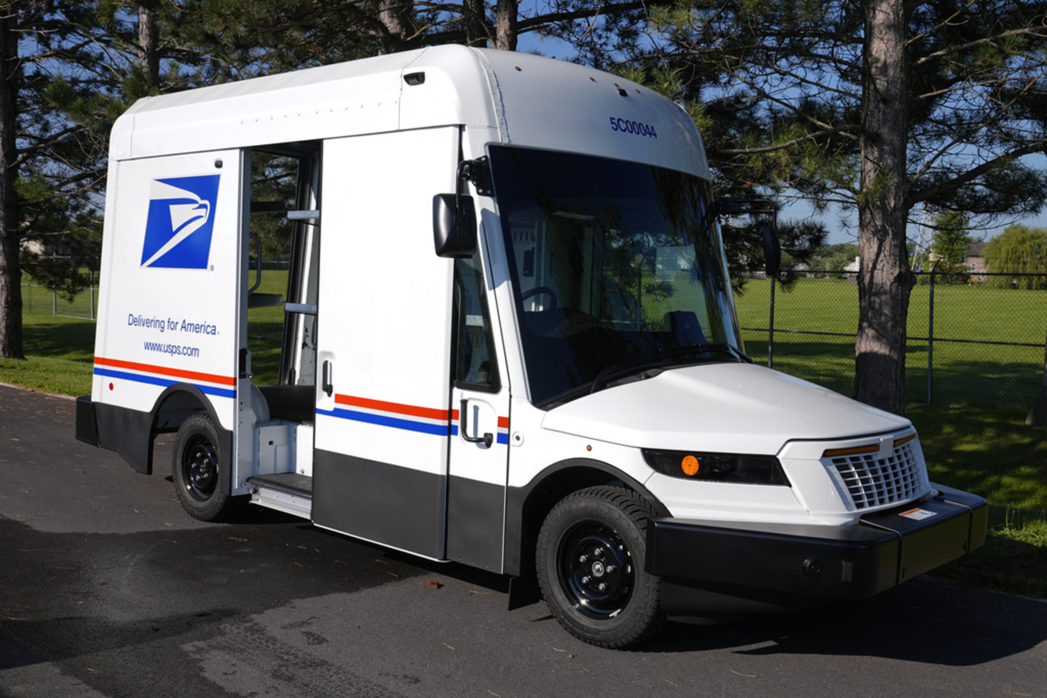 The U.S. Postal Service's next-generation delivery vehicle is displayed at the Kokomo Sorting and Delivery Center in Kokomo, Ind., Thursday, Aug. 29, 2024.