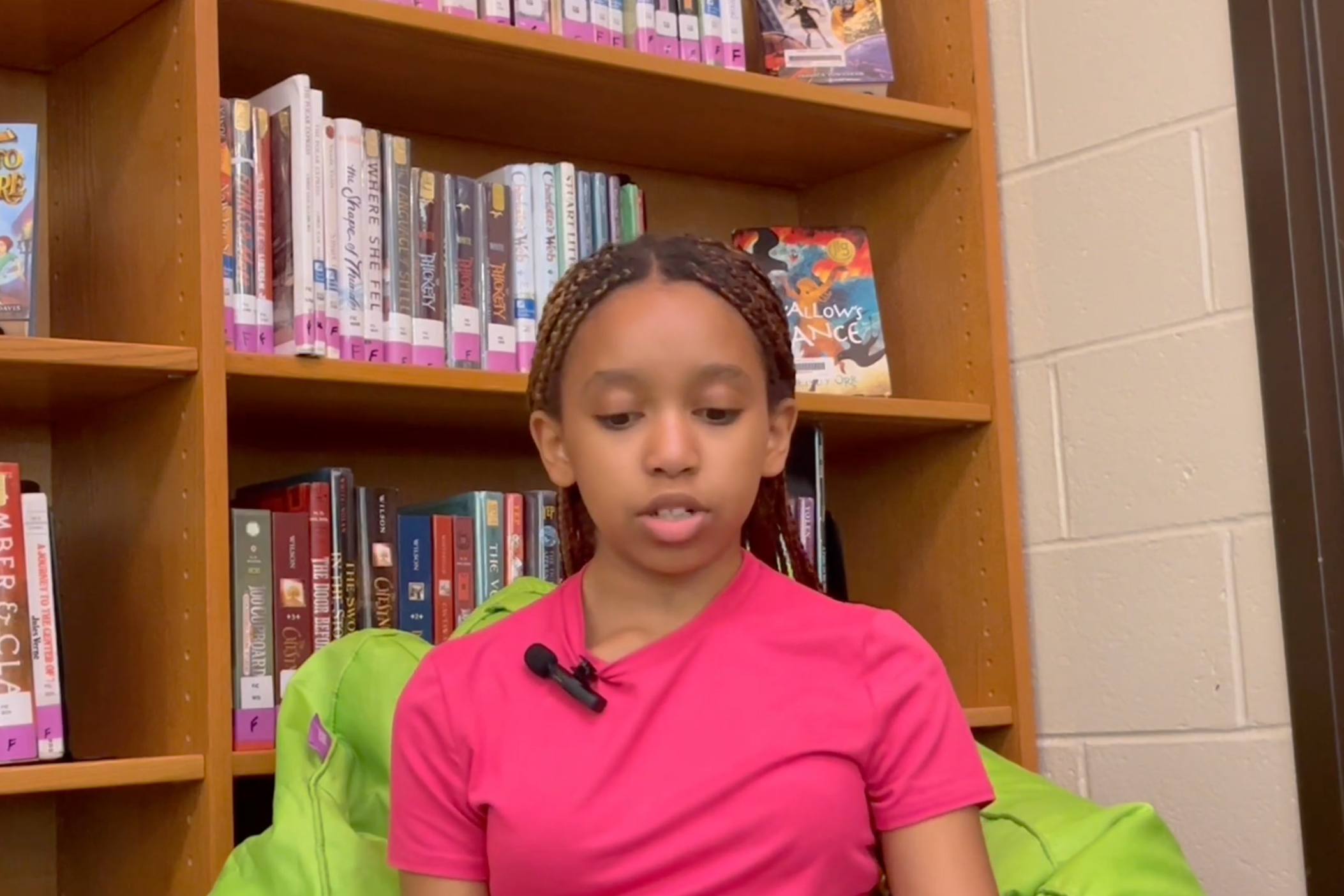 Murray Barber Middle School 8th grade student Michelle Riles reads a letter to her 6th grade self in October 2024. Screenshot