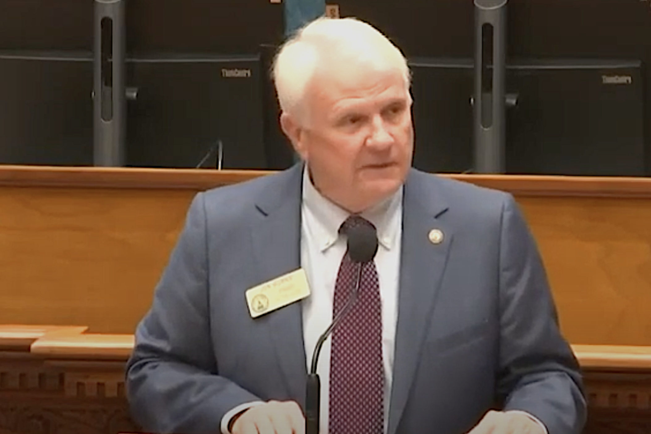 Speaker Jon Burns (R-Newington) was elected as Georgia’s 75th Speaker of the House of Representatives . In this photo, he presides over the first day of the 2025 legislative session at the Georgia capitol on Jan. 13, 2025.