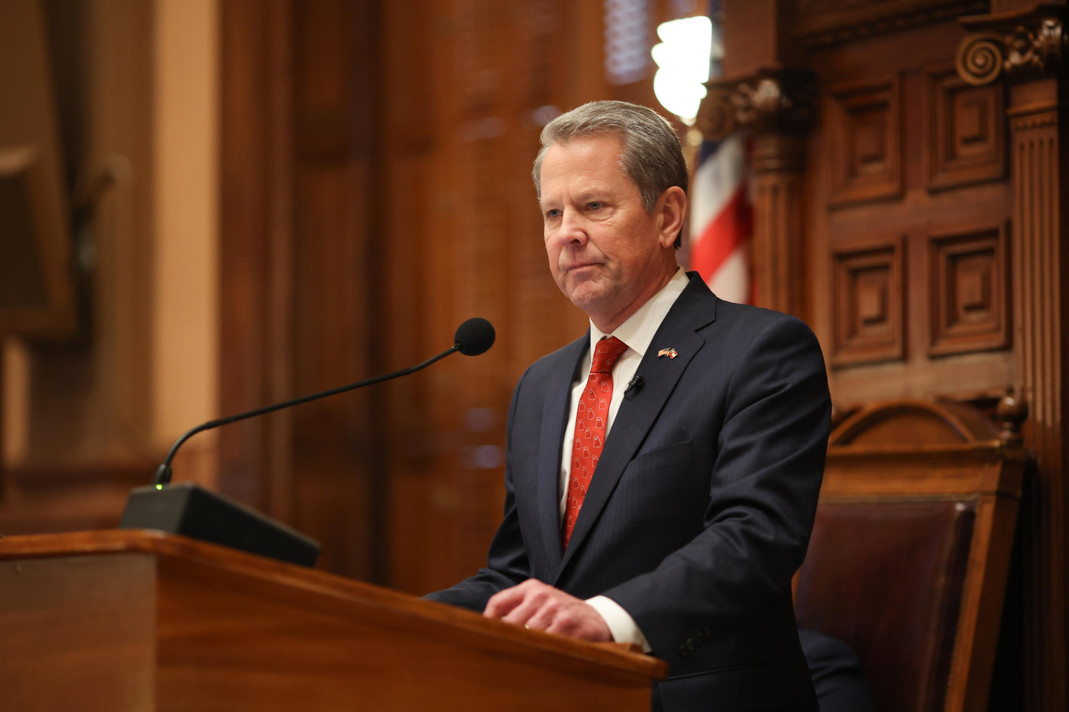 Gov. Brian Kemp delivers the State of the State address at the House Chamber on Jan. 16, 2025. (Georgia House)