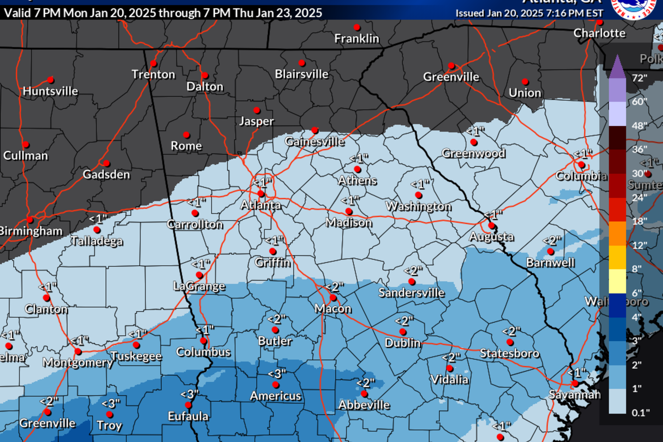 UPDATES Winter storm warning in effect across much of snow