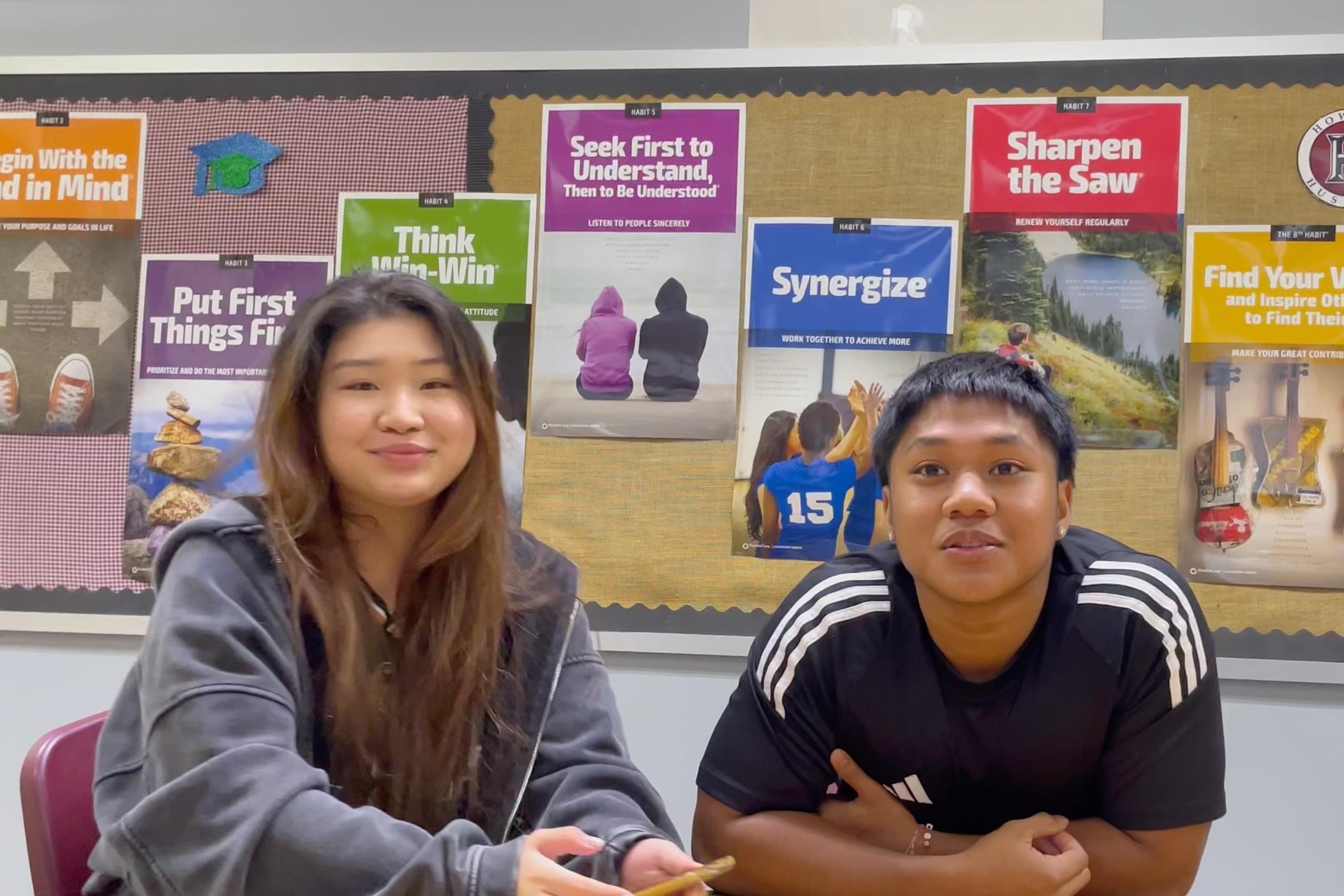 Howard High School student Heien Change interviewed Rick Canosa about the effects of social media disappearing. (Screenshot)
