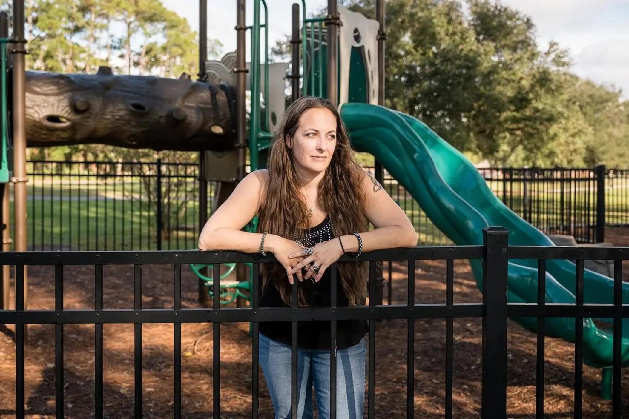 Kristen Clark-Hassell is seen at the playground where she used to play with her children in Camden County, Ga., on November 20, 2024. Clark-Hassell had her parental rights terminated in 2022 after the state drug tested her using a lab probed for false claims, and the results came back positive. She denies using drugs. (Justin Taylor/The Current GA)