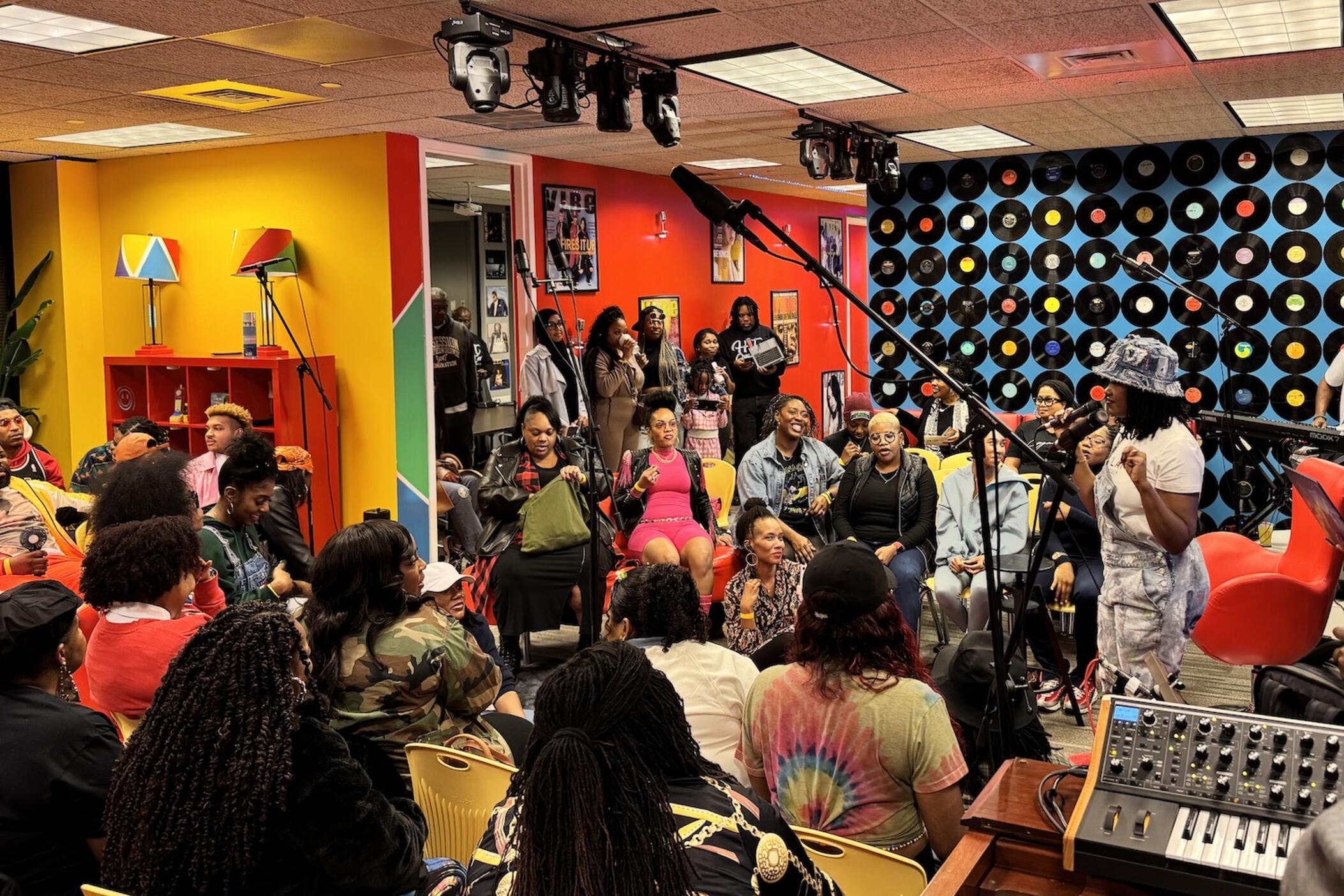 Participants learn arrangements at a CommUnity ATL Choir session on Jan. 27, 2025.