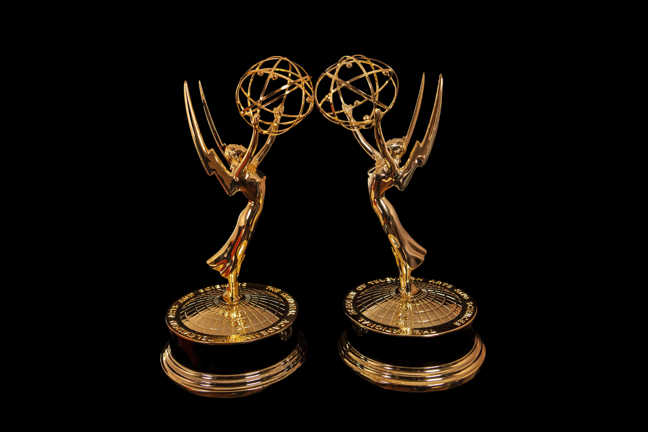 Two emmy statues