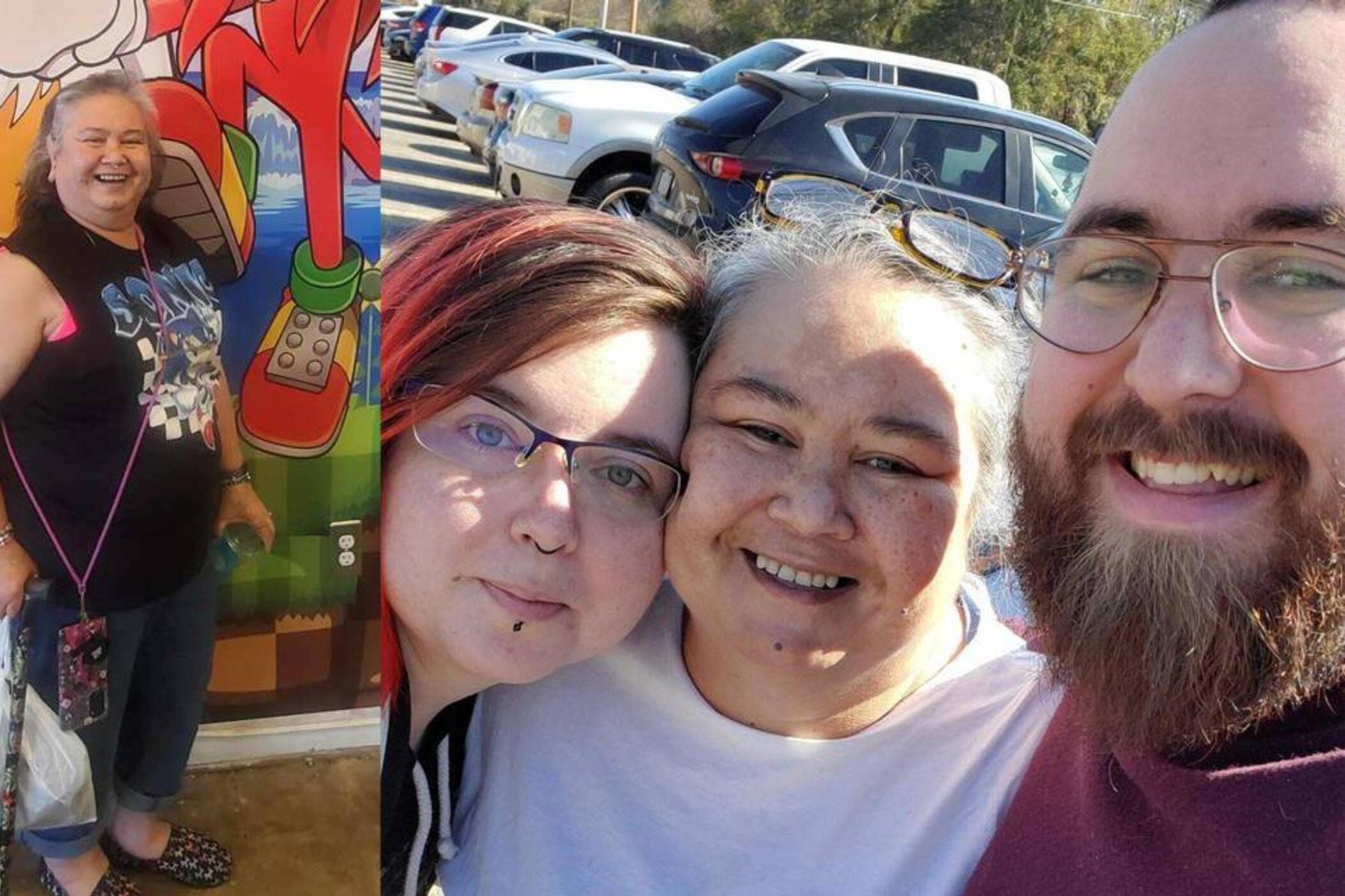  Alma Bowman (left and second from right) poses in a pair of compiled pictures with family. (Courtesy/John Mitchell) 