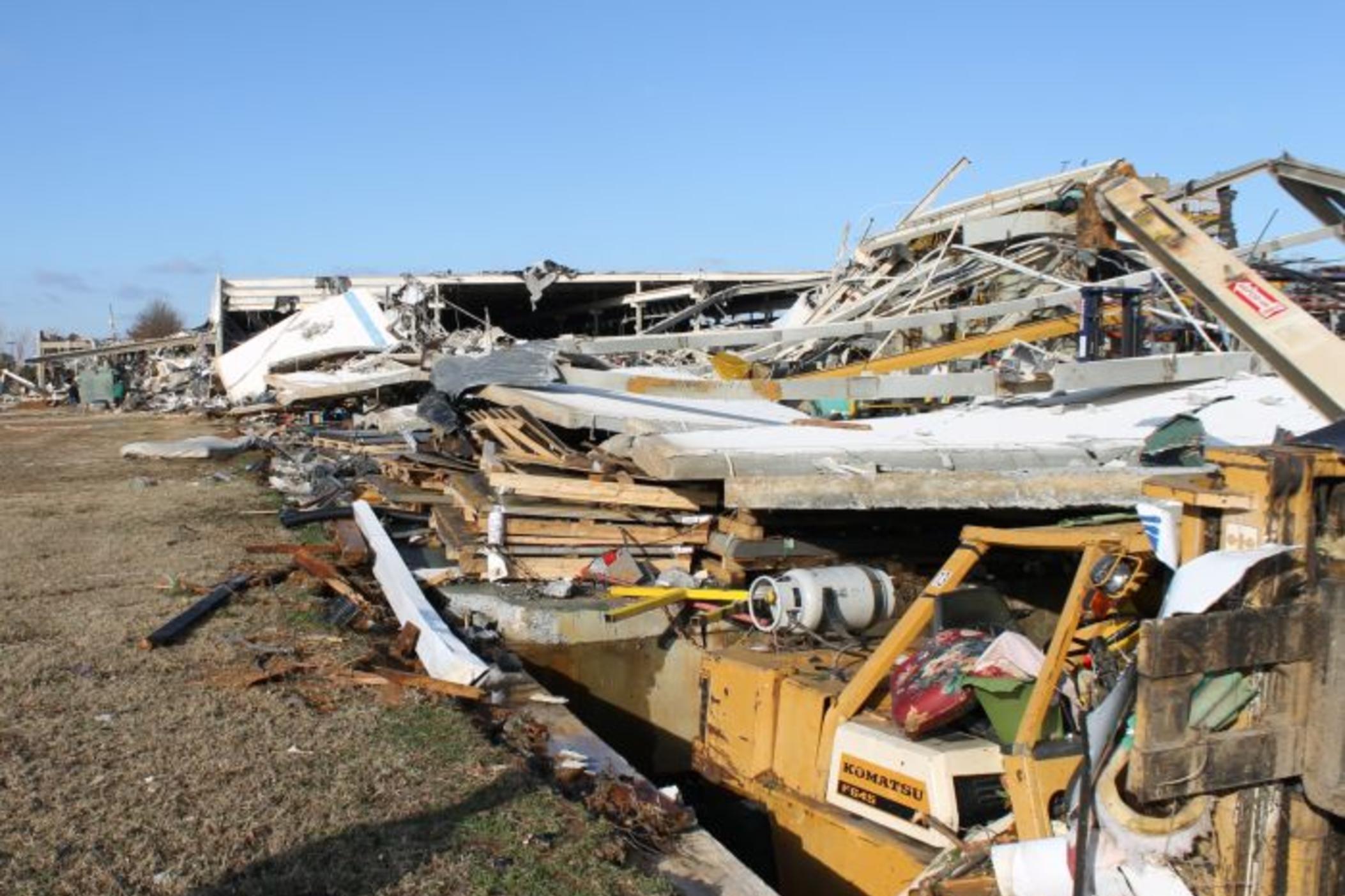 A tornado destroyed a plant in Adairsville, Ga. on Jan. 20, 2013.