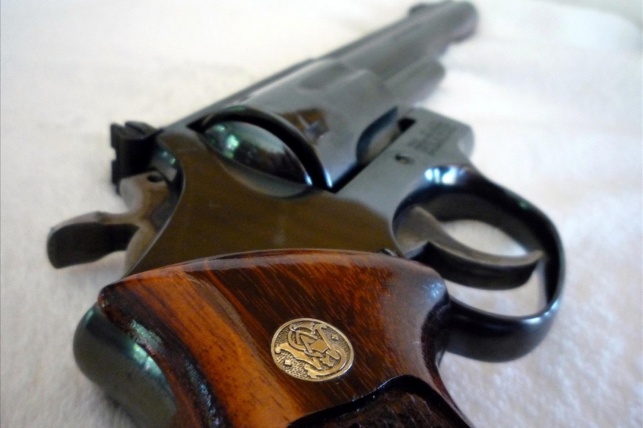 closeup of a revolver