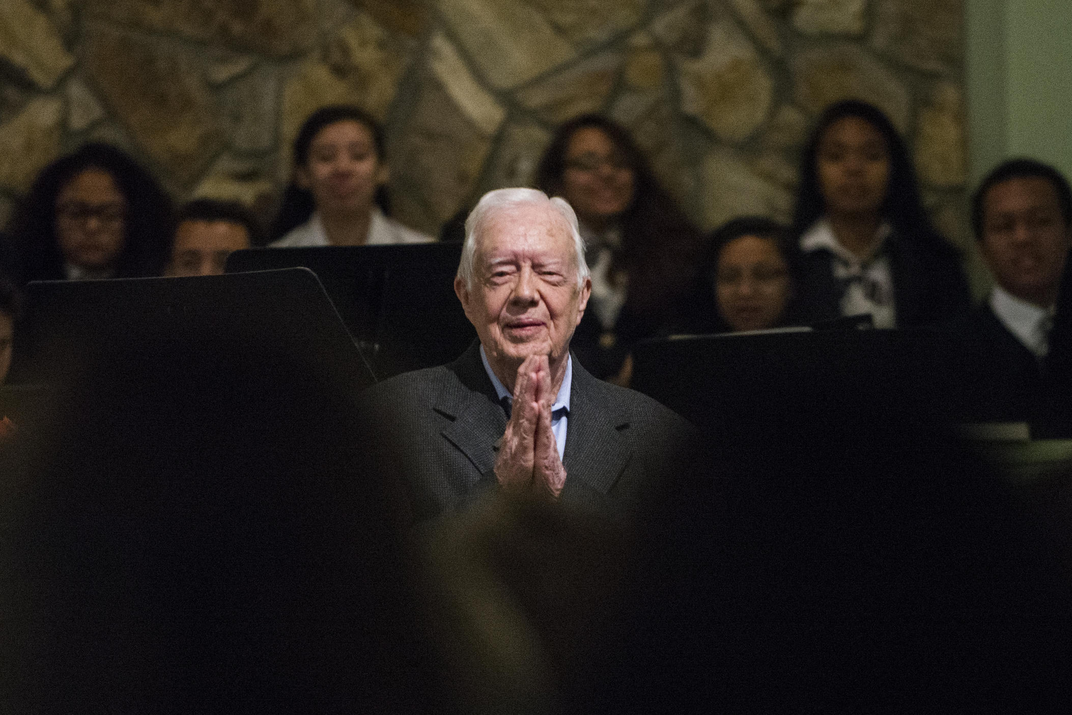 Former President Jimmy Carter at Maranatha Baptist Church in 2015.