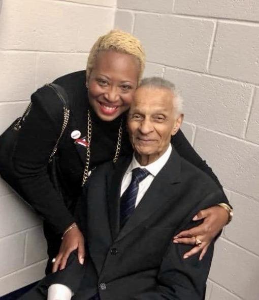 Rhonda Briggins with the Rev. C.T. Vivian at an Atlanta event.