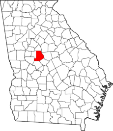 Georgia map showing location of Monroe County