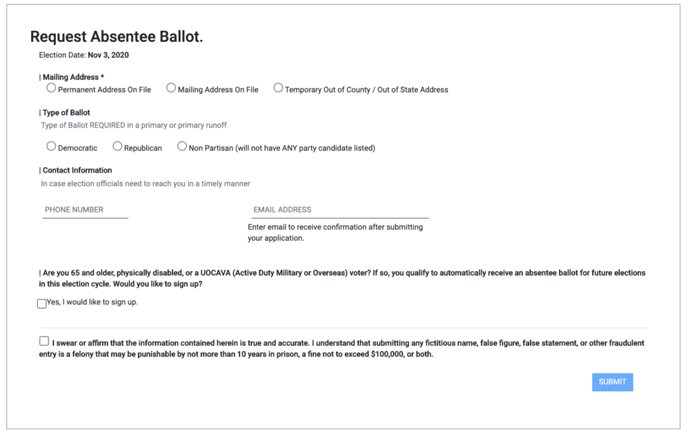 Georgians can now request an absentee ballot online.