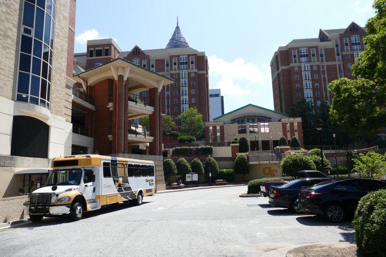 Not many students roamed the Georgia Tech campus near its student housing Tuesday as classes aren't set to resume until Aug. 17.