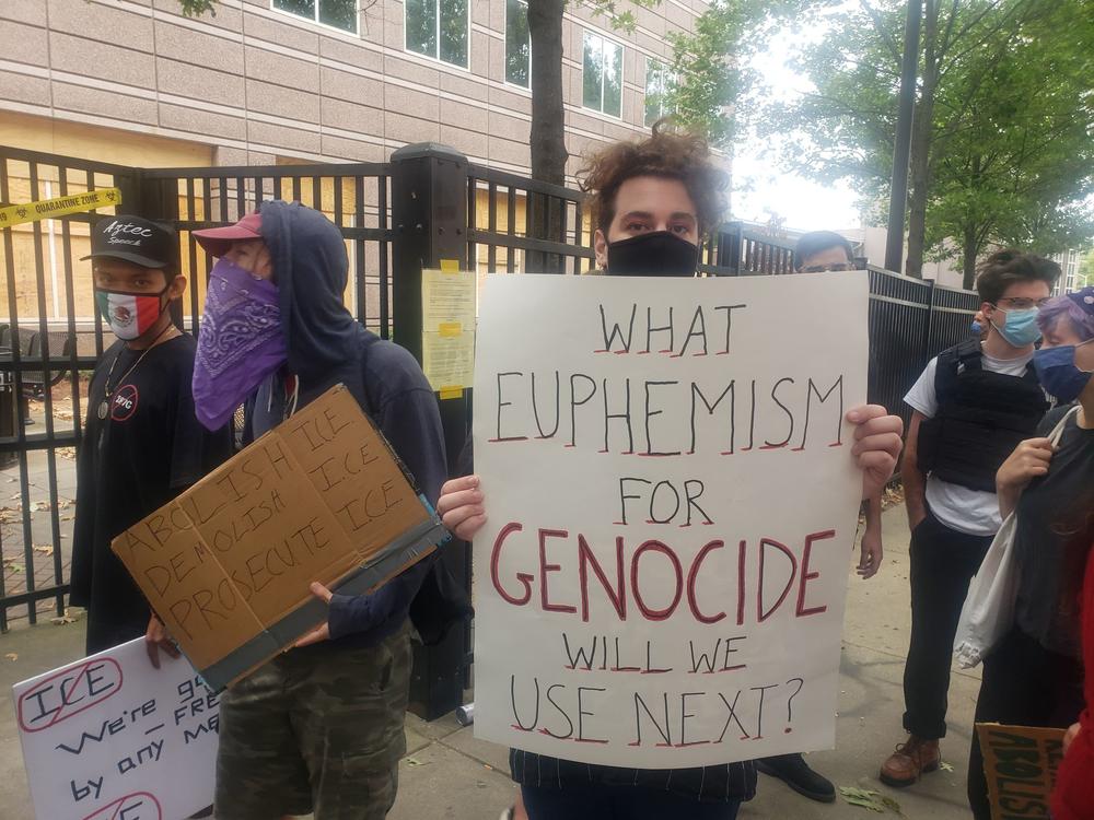 "This is textbook genocide," said Saro John, who joined others outside of the ICE field office in Atlanta on Tuesday morning.