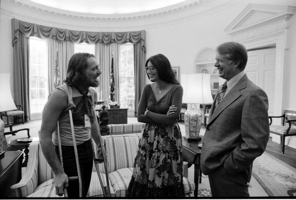 Willie Nelson and Emmylou Harris with Jimmy Carter