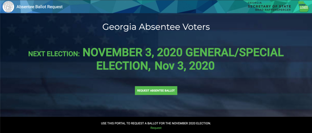 The Georgia Secretary of State's office has launched a new online absentee ballot request portal for the November election.