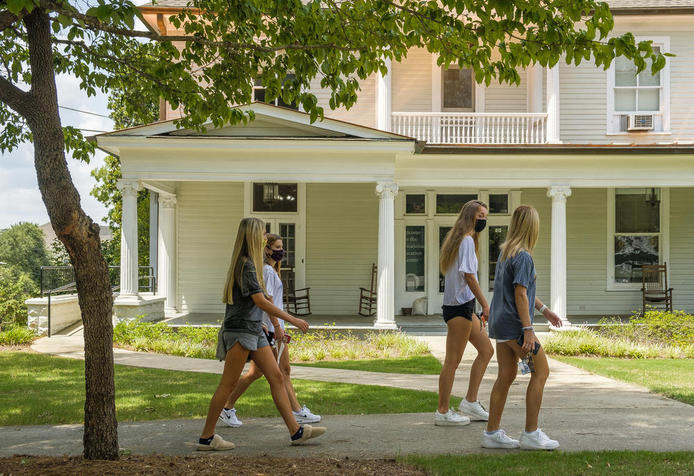Georgia College students on campus in August 2020