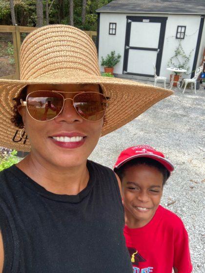 JIl Hinds with her son Anthony.