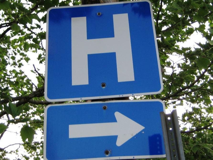 Hospital sign.