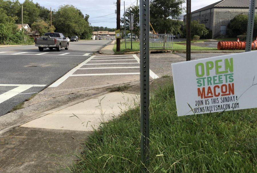 Open Streets sign on a Macon street.