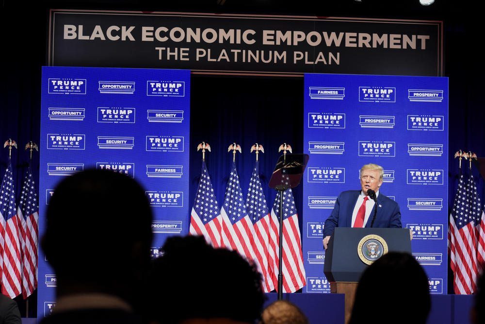 President Donald J. Trump speaks in Cobb County about his Black empowerment plan.